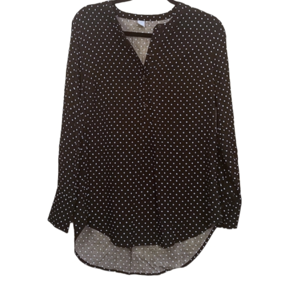 NWT Old Navy Women's long sleeve polka-dot tunic top Size Medium - Picture 1 of 5